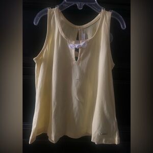 Chloe Girls Pale Yellow Tank Top with Bow Accent